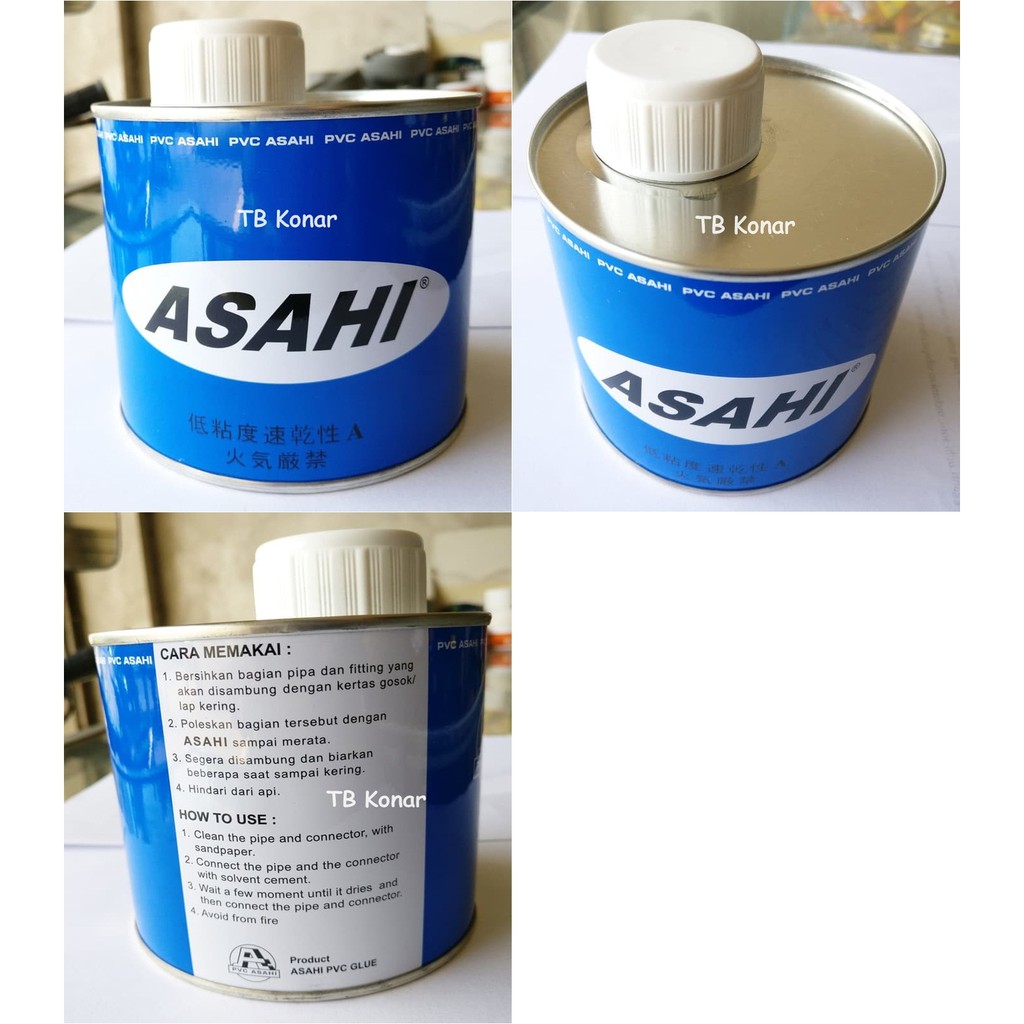 Jual Lem Pvc Asahi Lem Pipa Paralon Kaleng 400 gram Indonesia|Shopee