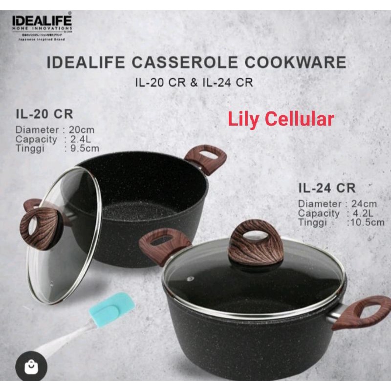 Casserole Cookware - Panci Casserole 24 cm Idealife IL24CR