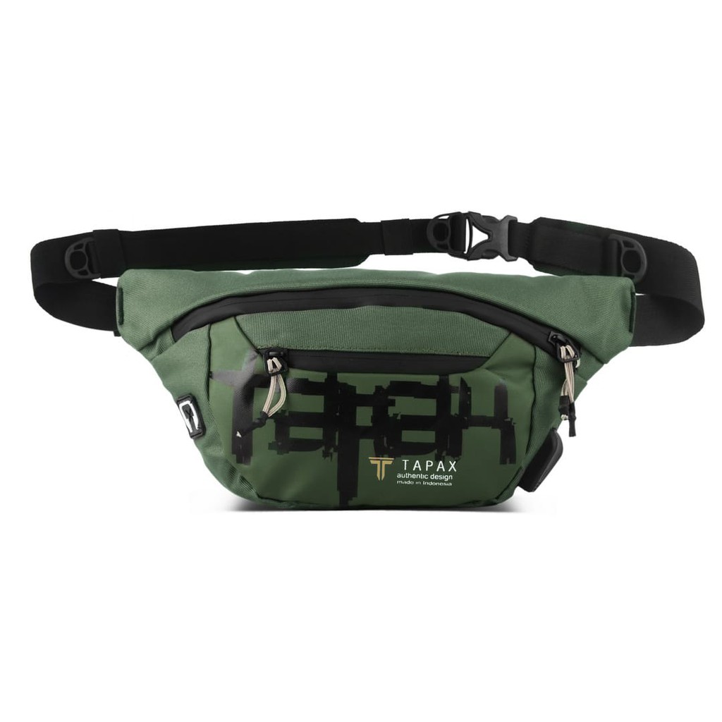Tas Selempang Waistbag Premium USB Waterproof TapaxCo Victor KinayShop
