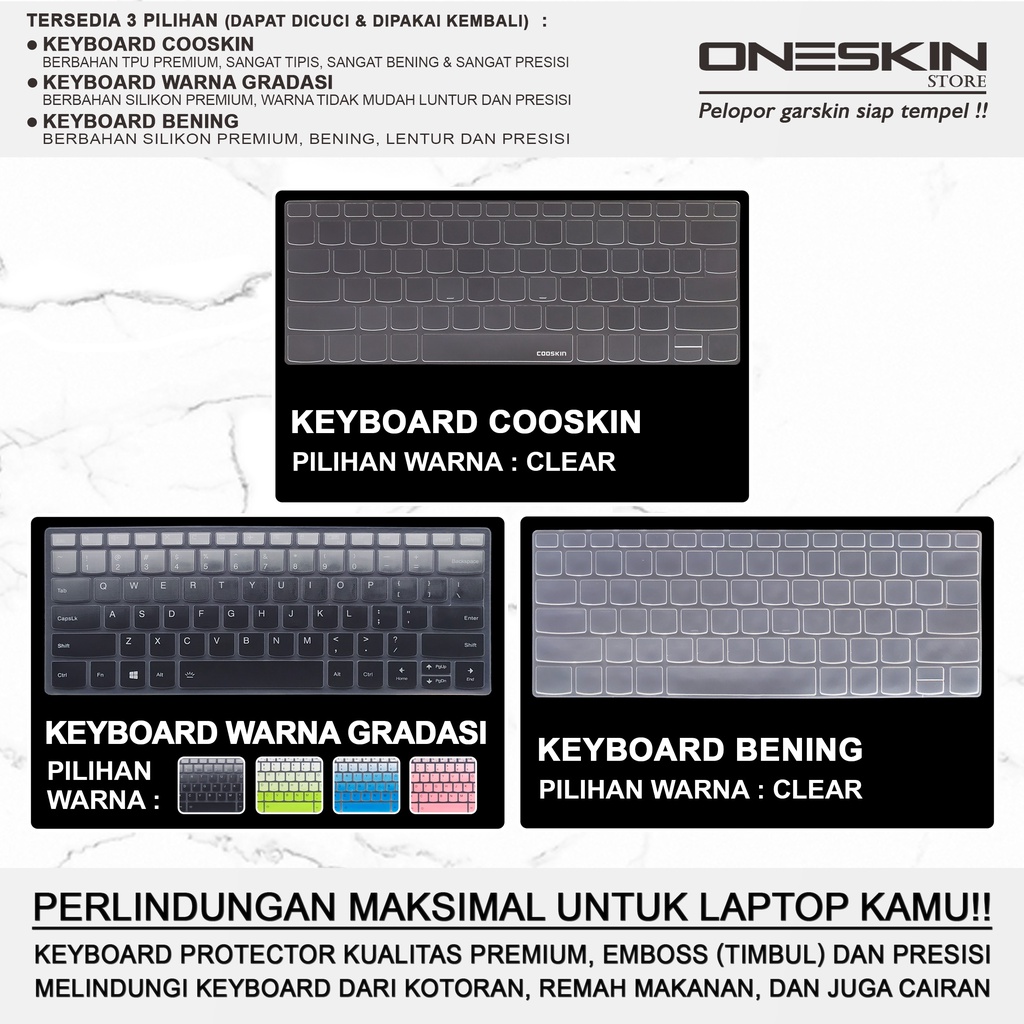 Garskin Sticker Laptop Pelindung Screen Keyboard Protector Lenovo IdeaPad Gaming 3 3i-15 15ACH6 15IHU6 Gambar Full Body Silikon Bening Glossy Doff