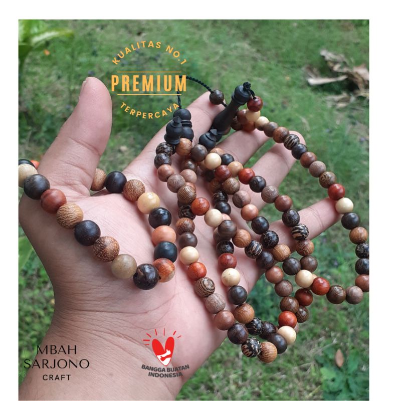 Tasbih Gelang Kombinasi Kayu Nusantara Set/Tasbih Bangel Combination Set/Gelang Tasbih Kombinasi Set