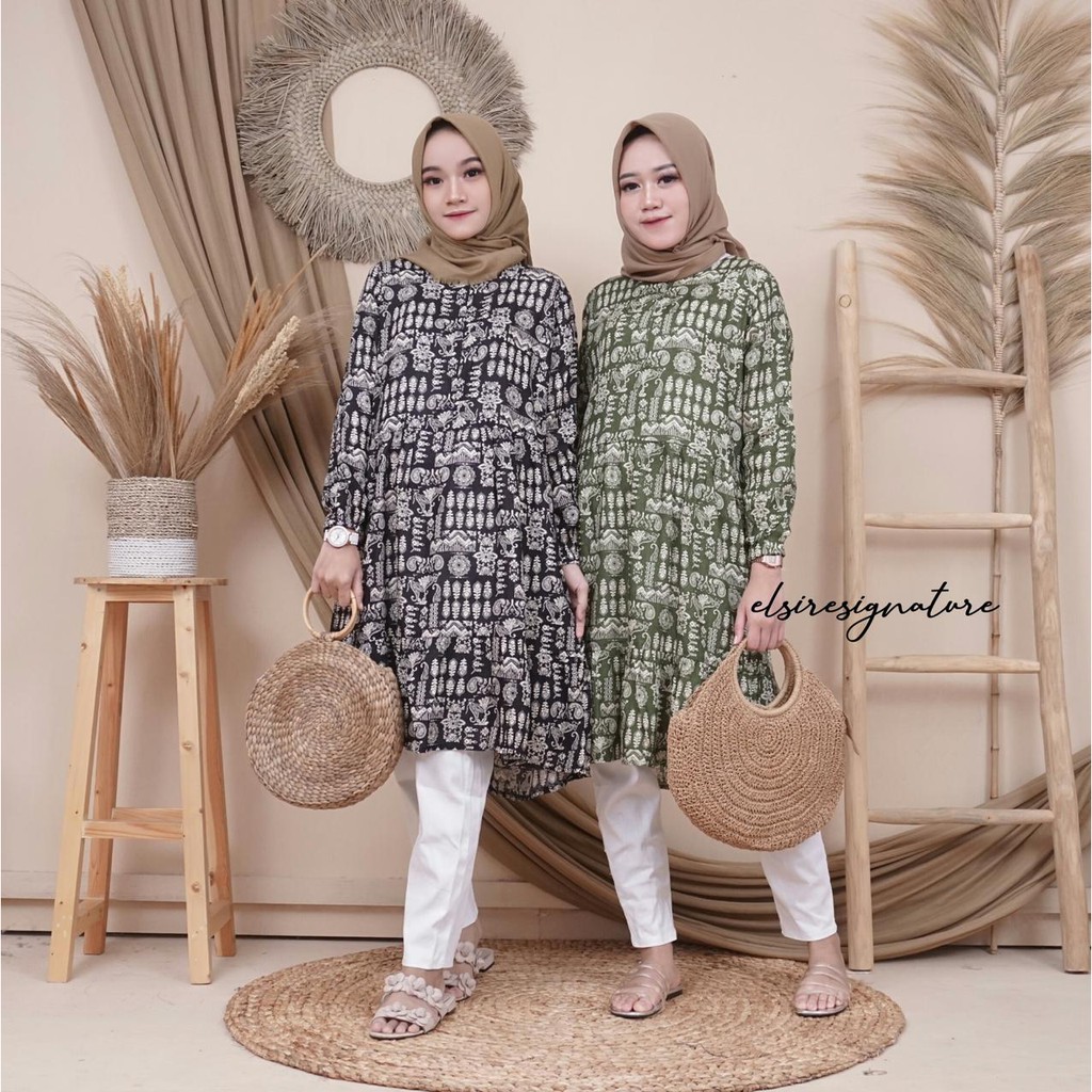 Model Baju Tunik Elsire Nelisa Syari Atasan Tunik Kemeja 