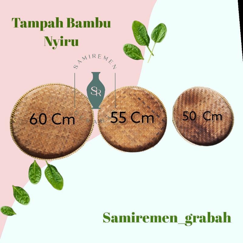 Tampah Bambu Nyiru Besar 50/55/60 cm Nampan Anyaman Tempeh Bambu Jumbo Penampah Bambu Tambir Bambu