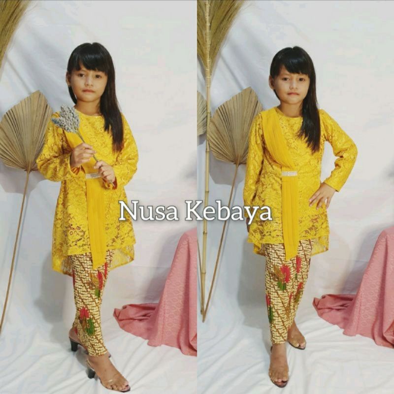 setelan kebaya aurora anak/set aurora selendang anak/kebaya wanita/pakaian anak/baju anak/kebaya