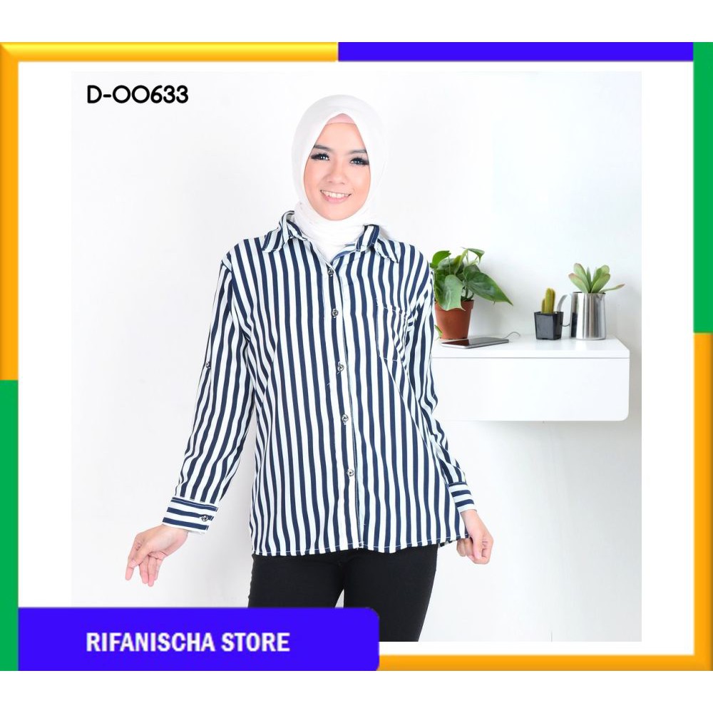 Rf Baju Blouse Atasan Murah Wanita Kekinian D 00633 (MF)