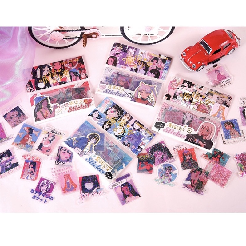 

40 Pcs Sticker Aesthetic-34 Dekorasi Planner Scrapbook HARAJUKU GIRL Planner Scrapbook