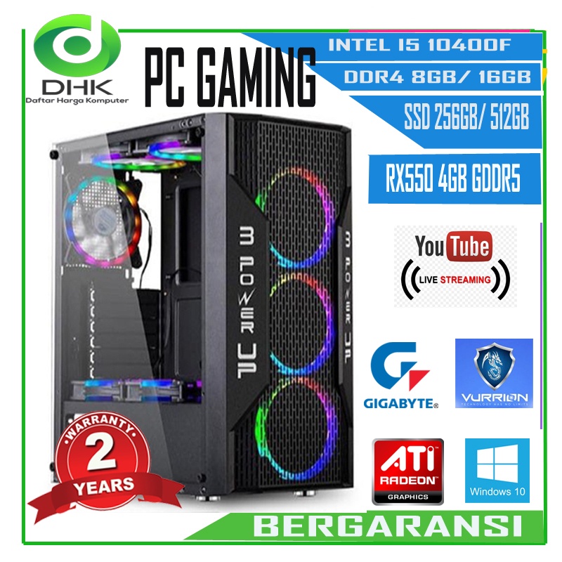 PC Gaming i5 10400f/ 8GB / SSD 256GB / RX550 4GB