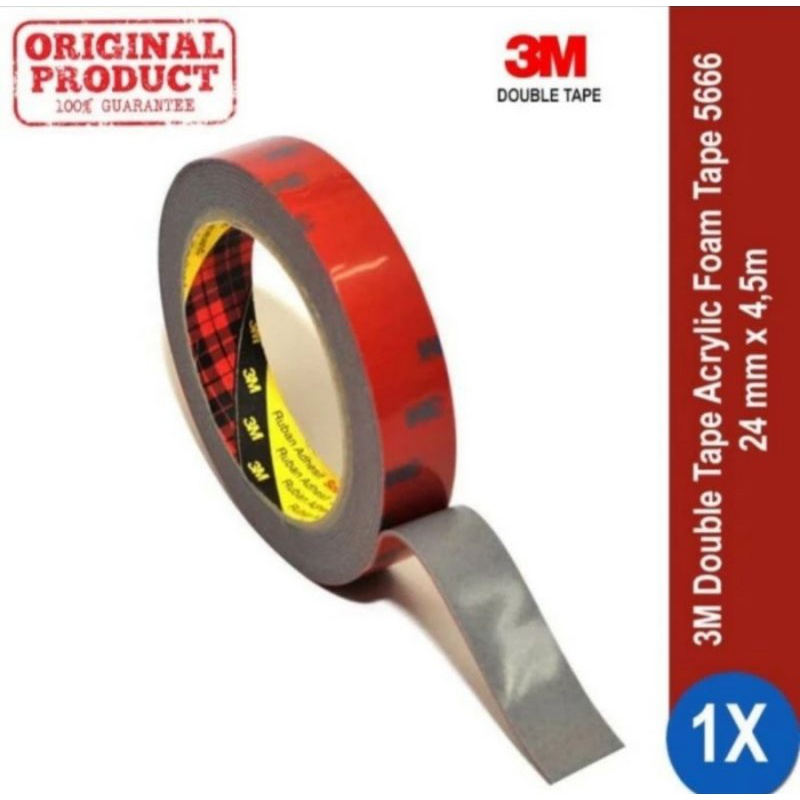 

Double foam tape 3M 5666/dabel tip mobil super kuat 24mm x 4,5m