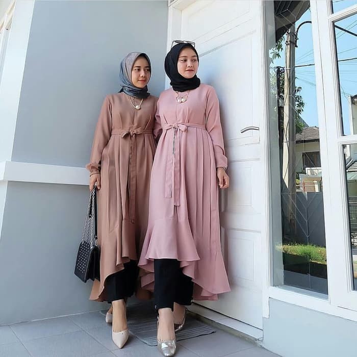 NISA SABYAN Baju  Gamis  Wanita  Terbaru  Nabila Set Syari 