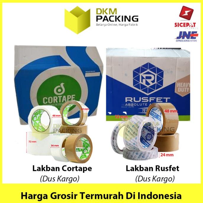 

Lakban Isolasi RUSFET CORTAPE VARIAN Solatip OPP Tape MURAH /DUS KARGO - Cokelat, Cortape 45mmX90