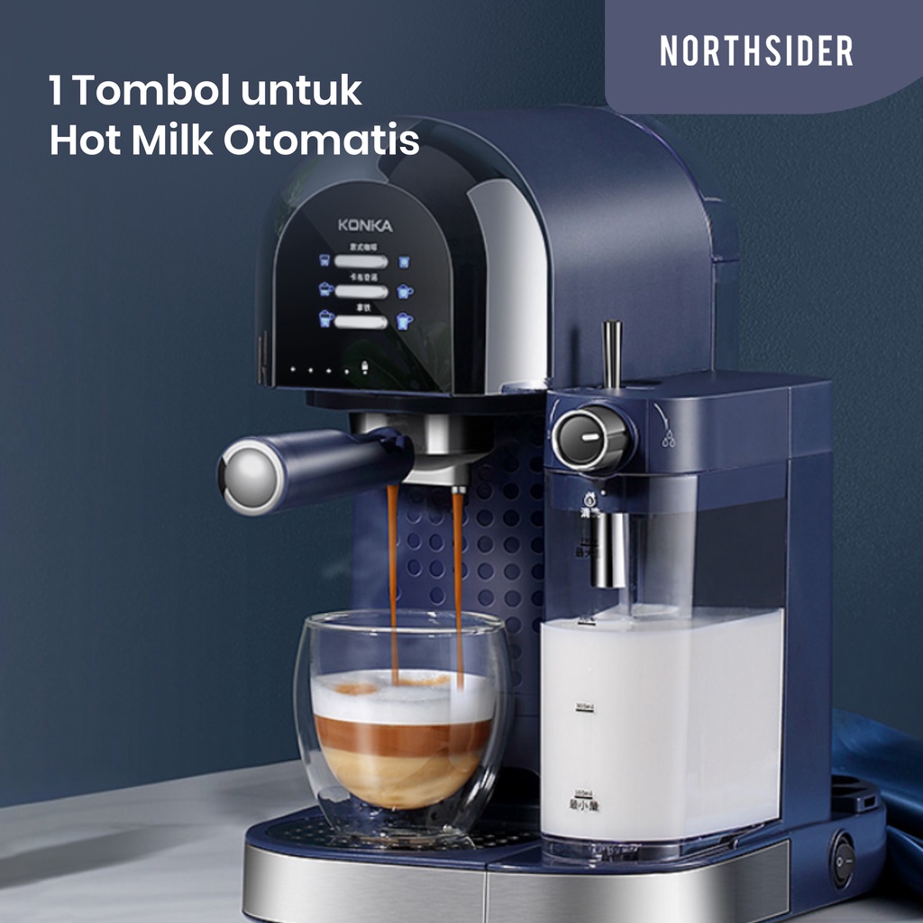 KONKA Mesin Kopi Espresso Coffee Machine Auto Milk Frother - KCF-1001