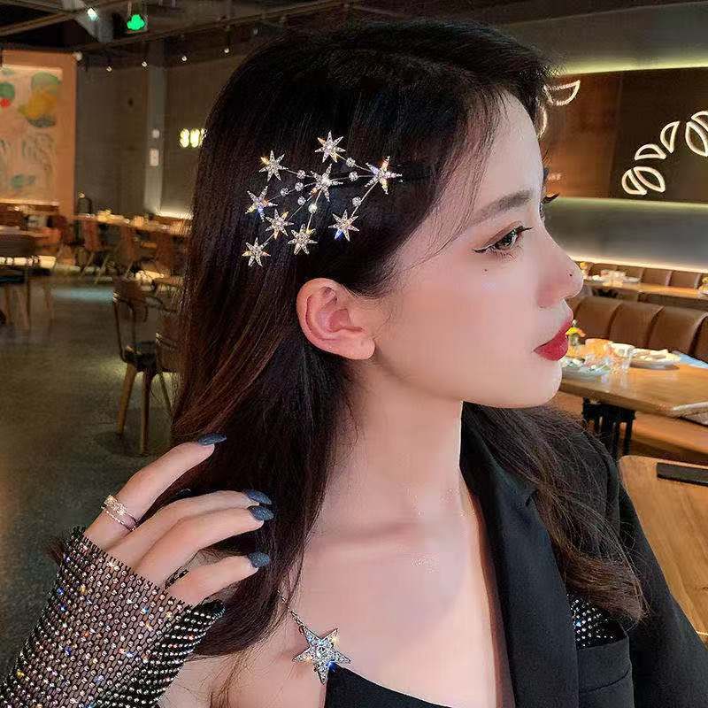 Jepit Rambut Korea Wanita Fashion Motif Terbaru Full Bintang Permata Zirkon original import