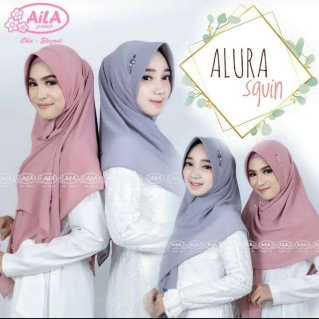 ORIGINAL ALURA SEGITIGA INSTANT BY AILA HIJAB  MODERN PREMIUM HANDMADE SIMPLE  TERLARIS