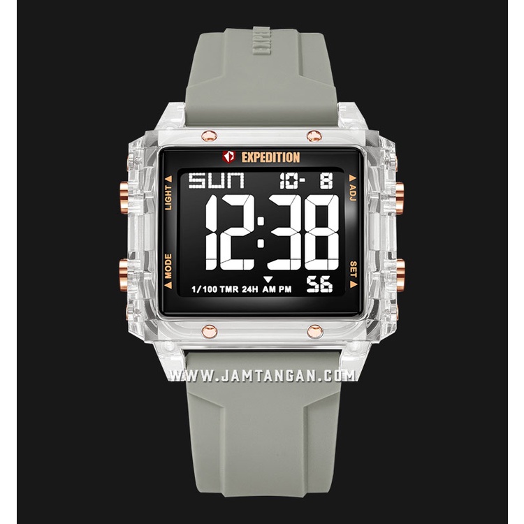 Expedition E 6817 MH RRGBALG Digital Dial Light Grey Rubber Strap