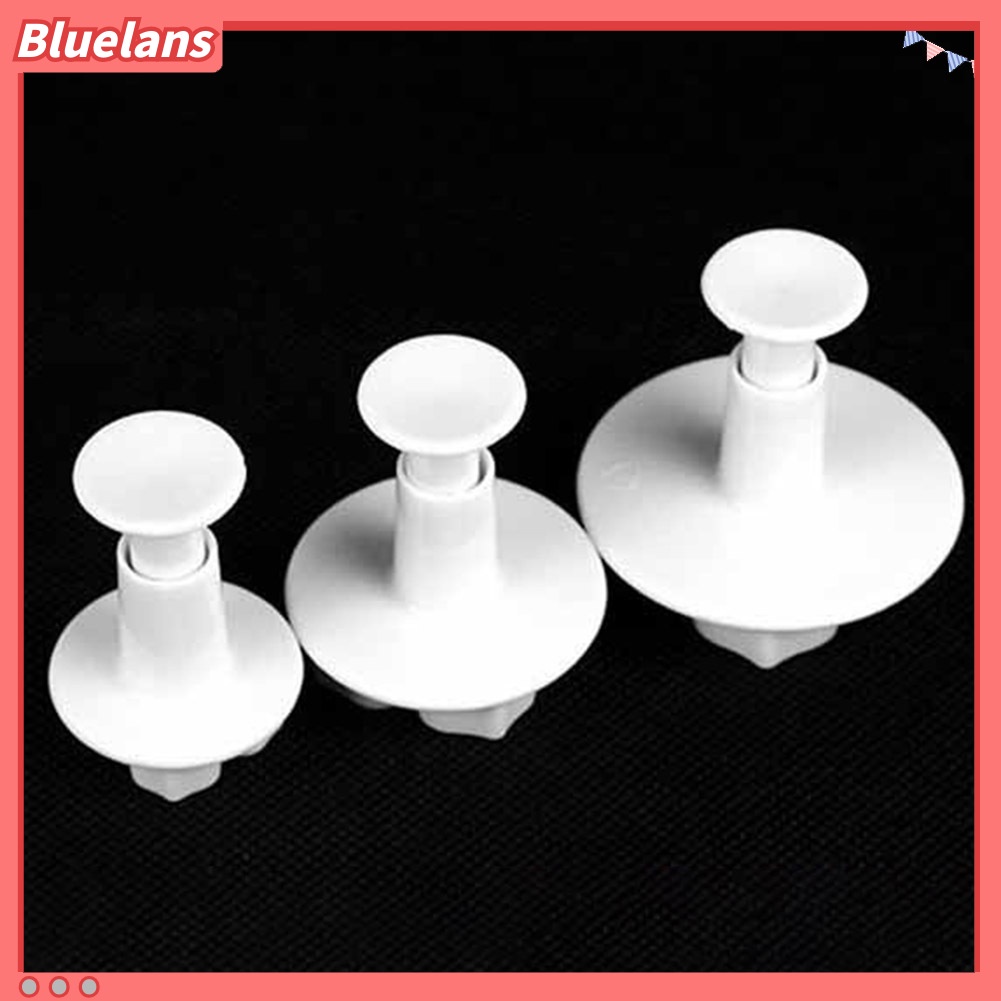 Bluelans 3Pcs Cetakan Pemotong Fondant Bentuk Bunga Hydrangea Untuk Dekorasi Kue