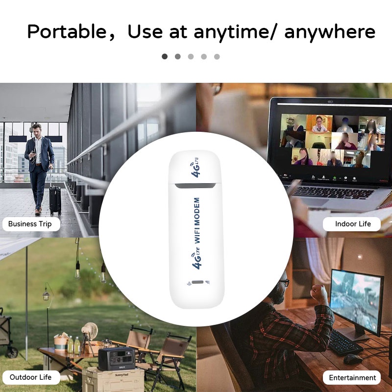 Modem 4G LTE Speed 150Mbps Travel Use Home Use USB Interface Support 8 Devices