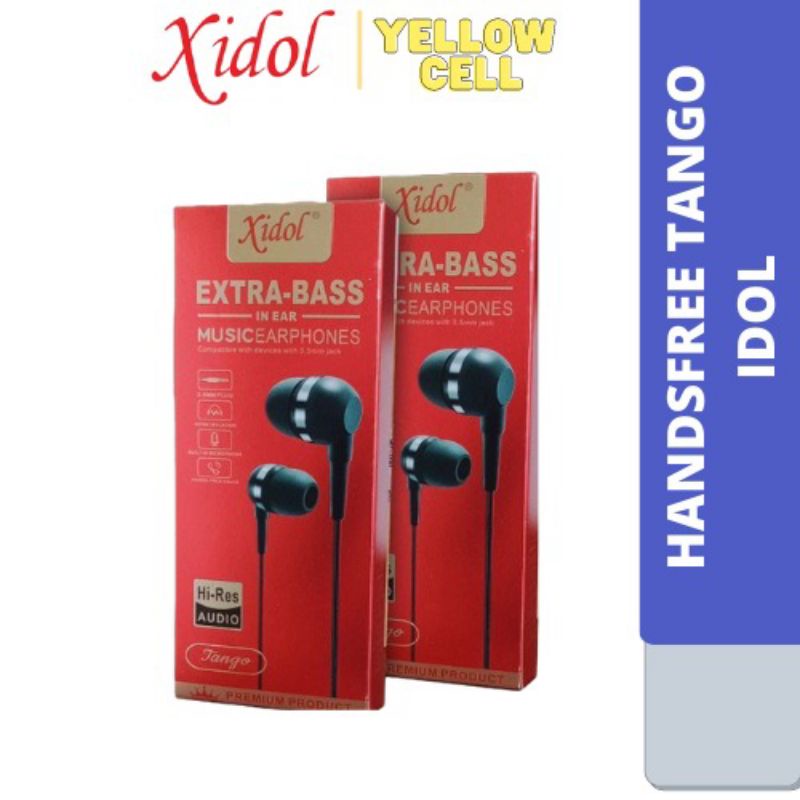 HANDSFREE TANGO IDOL SUPER BASS HANDSFREE STEREO EARPHONE HEADPHONE HEADSET MURAH