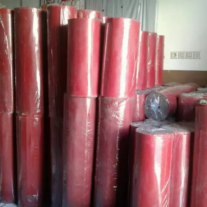 Karpet Talang Air / Karpet Atap Merah Hitam 110 cm Murah Per Meter