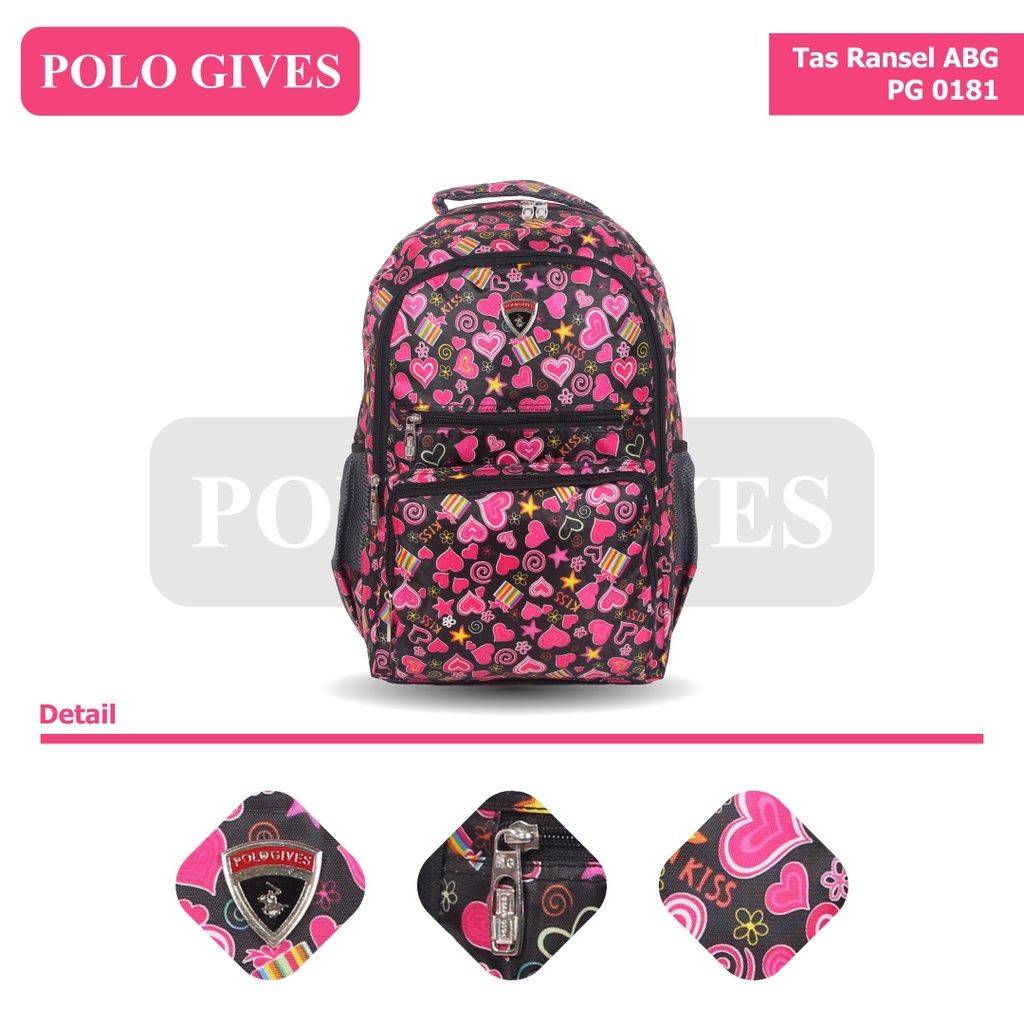 [KLIKTAS] Tas Ransel ABG Sekolah Unisex Import Polo Gives PG 0181/ Backpack / Tas Punggung