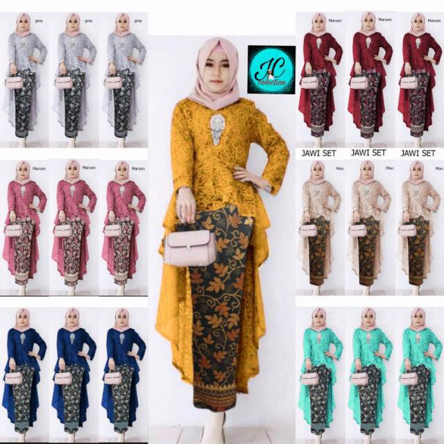 (BISA COD✔️)SET JAWI KEBAYA CT 6 WARNA GOOD QUALITY