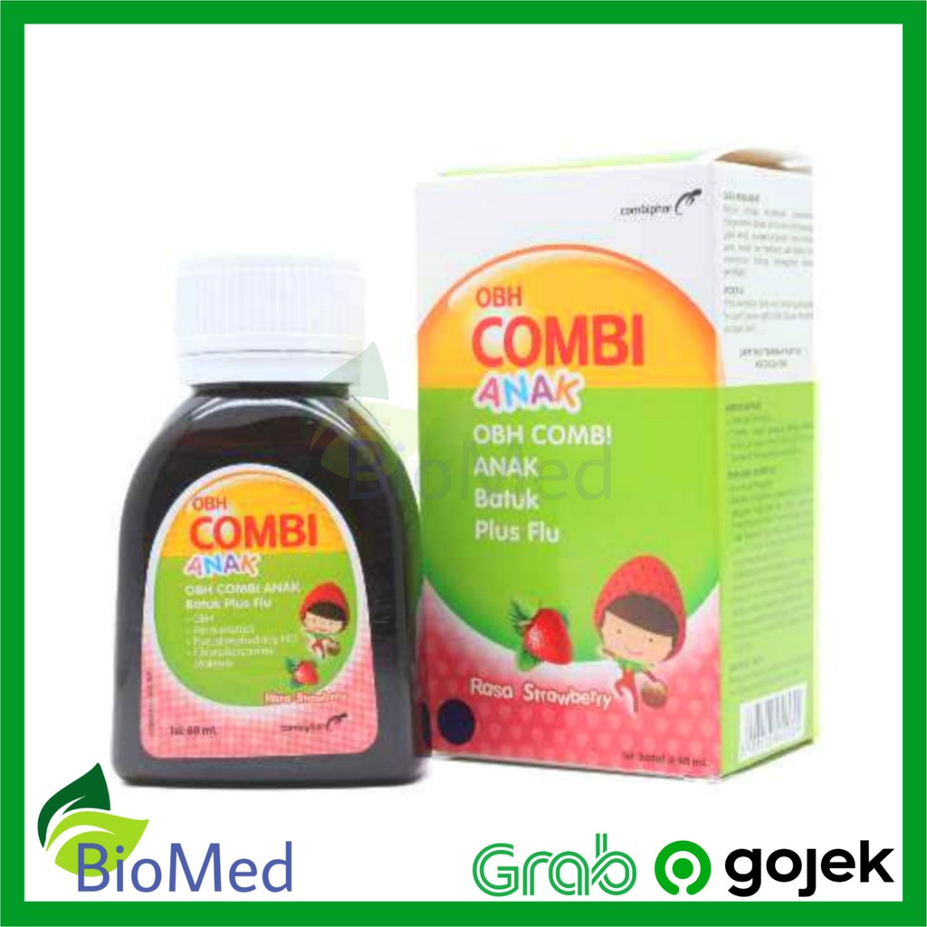 OBH COMBI ANAK Strawberry 60 ml - Obat Demam Batuk Pilek Flu Bersin