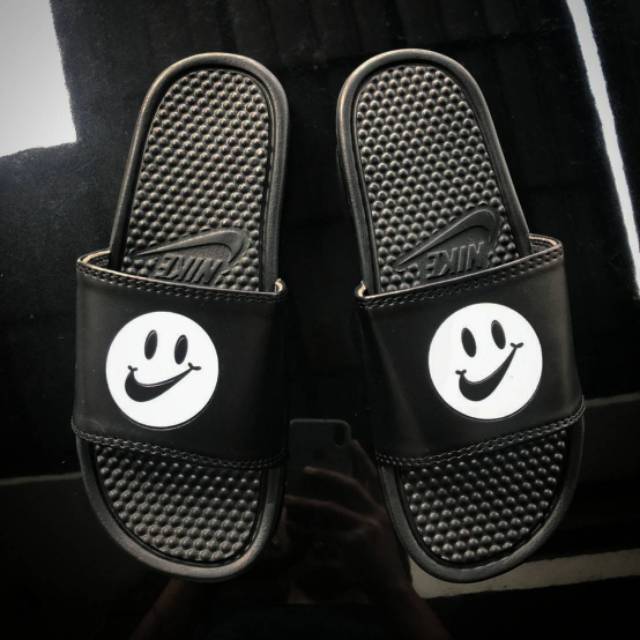 smile nike slides