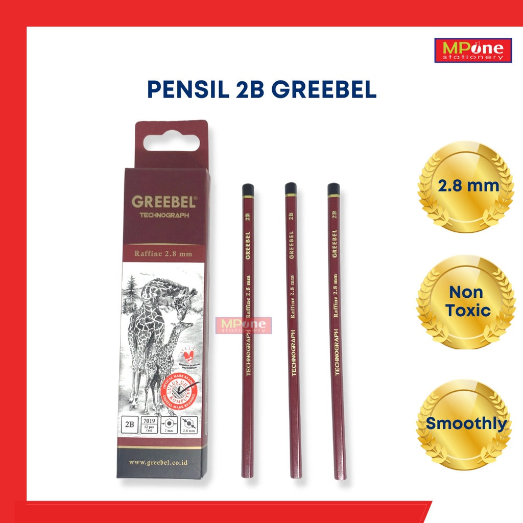 

(1 PCS) Pensil 2B Greebel Pensil Kayu Technograph