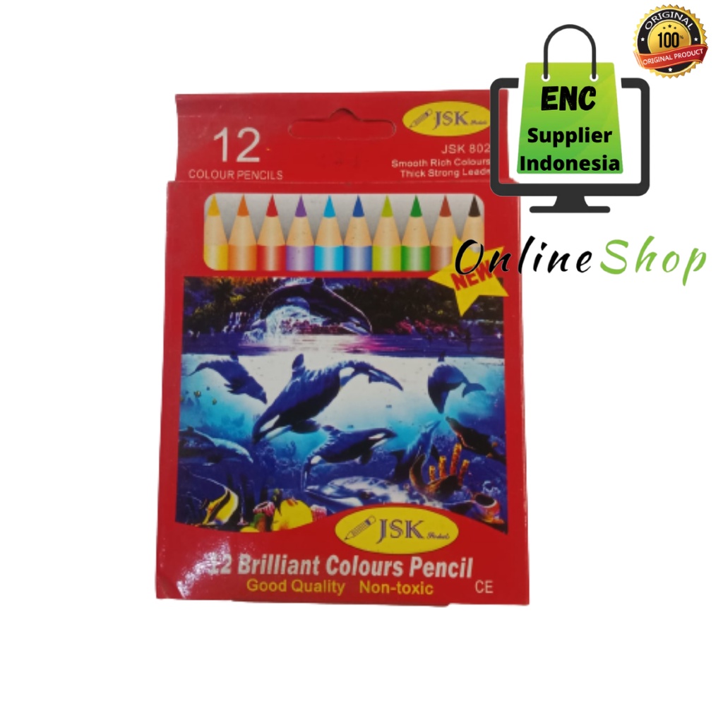 

12 w pensil 12 warna pendek jsk 12w murah per set - enc.sup