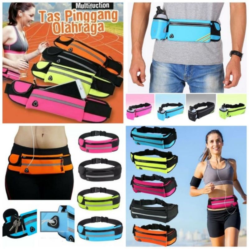 TAS BAG PINGGANG SPORT OLAHRAGA LARI JOGGING RUNNING WAIST BAG  WATERPROOF HIGH QUALITY