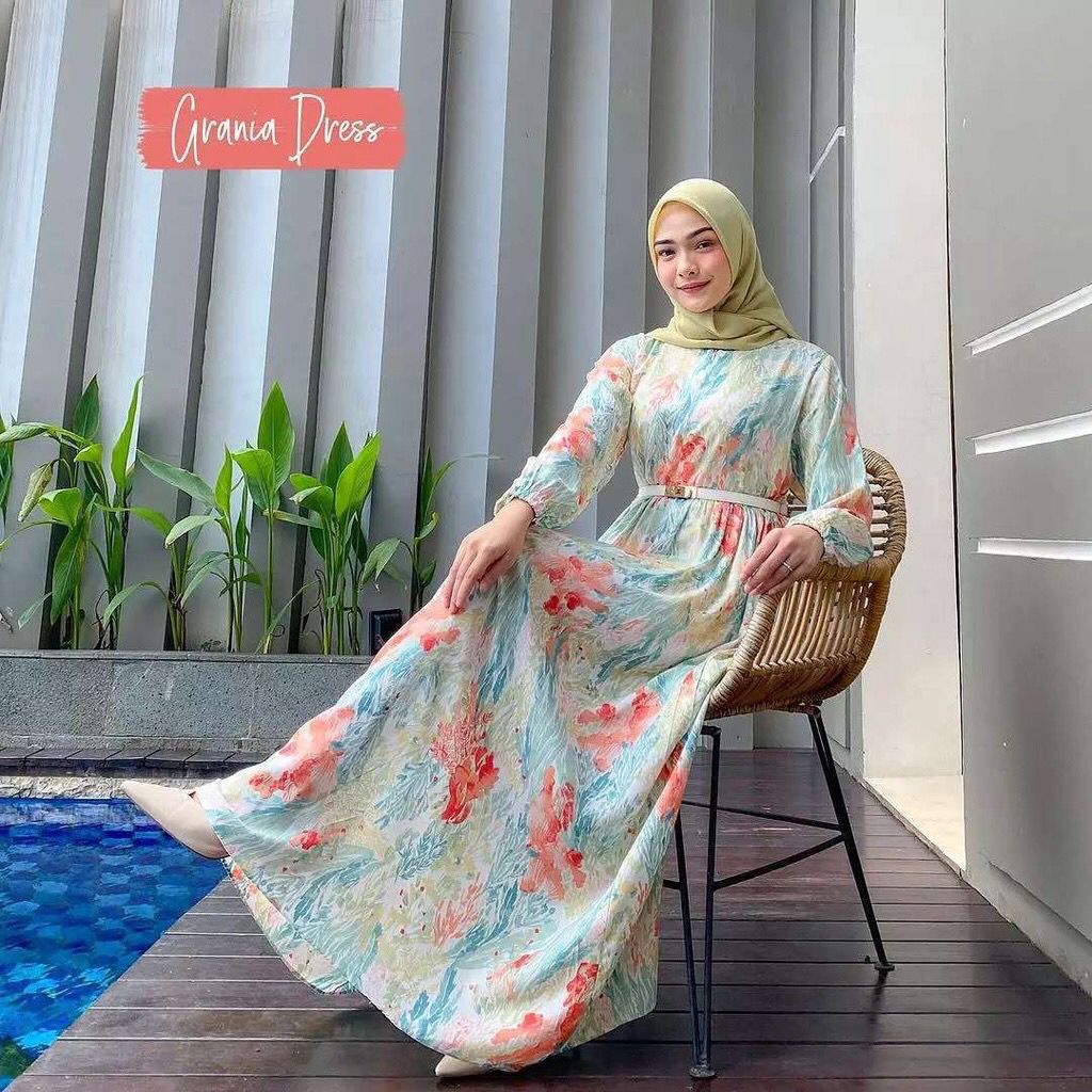 Gamis Rayon Homey Dress Terlaris / Gamis Muslim Syari Motif Terbaru-Gracia Dress