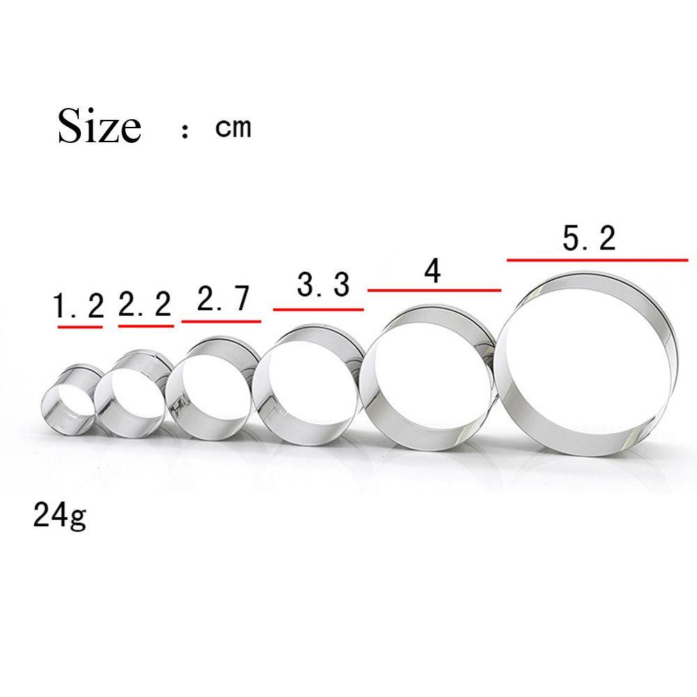 Solighter 6Pcs/set Lingkaran Biskuit Cetakan Bakeware Stainless Steel Berbentuk Bulat Cookie Cutter
