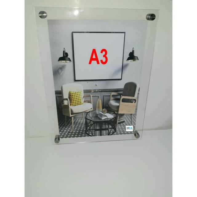 Acrylic Frame Foto ukuran A3 Akrilik  Poster Dinding  