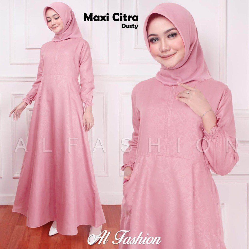 GAMIS MAXI POLOS CITRA EMBOS ( DAPAT GAMIS AJA )