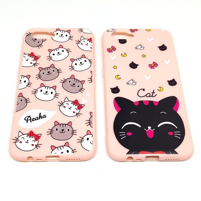 Softcase Cartoon 3D Head Cat Oppo A37 / Neo 9 A71 A3S A59 F1S A1K