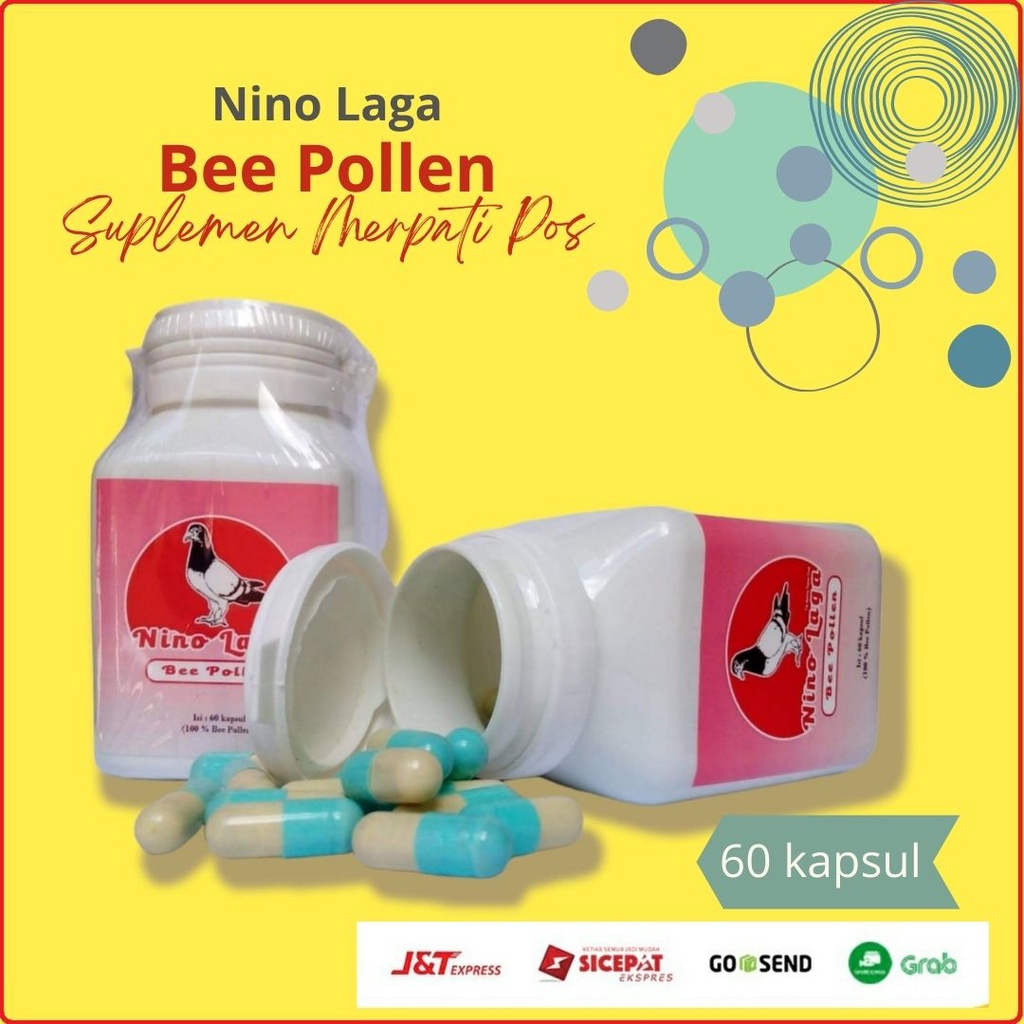 (Nino Laga) Bee Pollen Suplemen Merpati 1 botol isi 60 kapsul