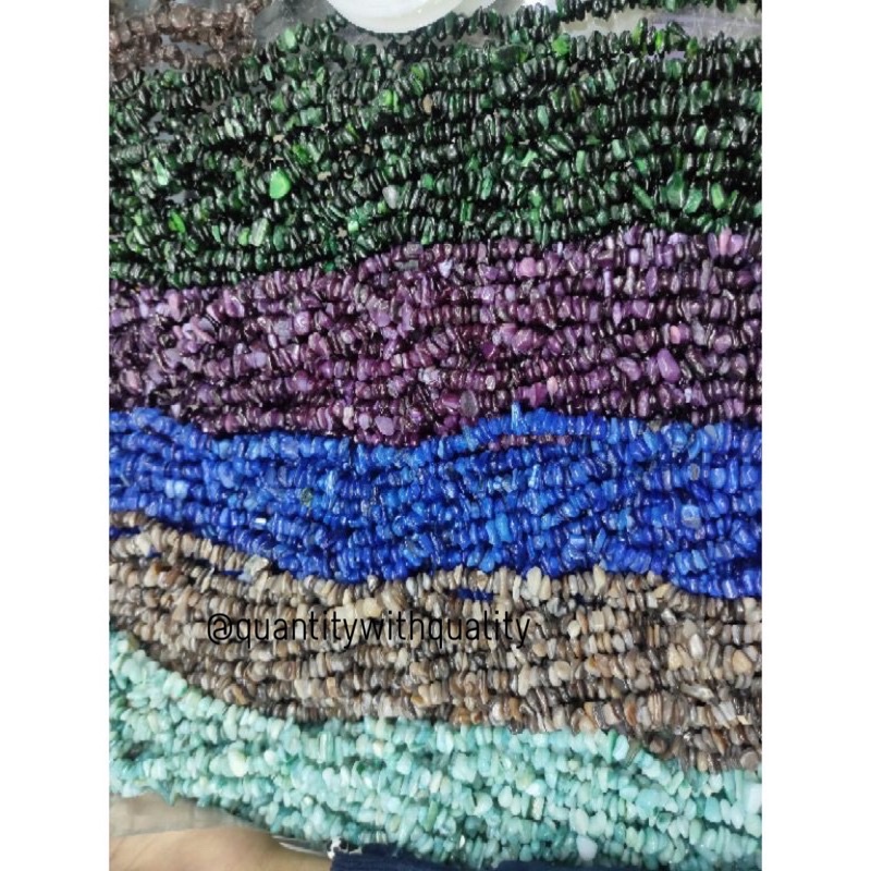 kerikil kerang panjang +/-70cm bahan kalung gelang