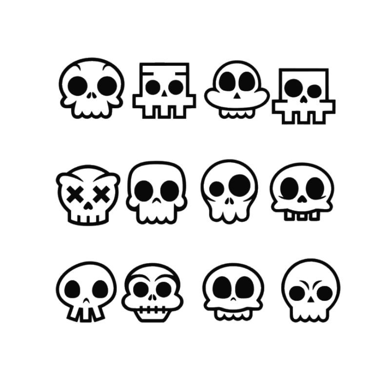 12pcs skull asthetic sticker mobil