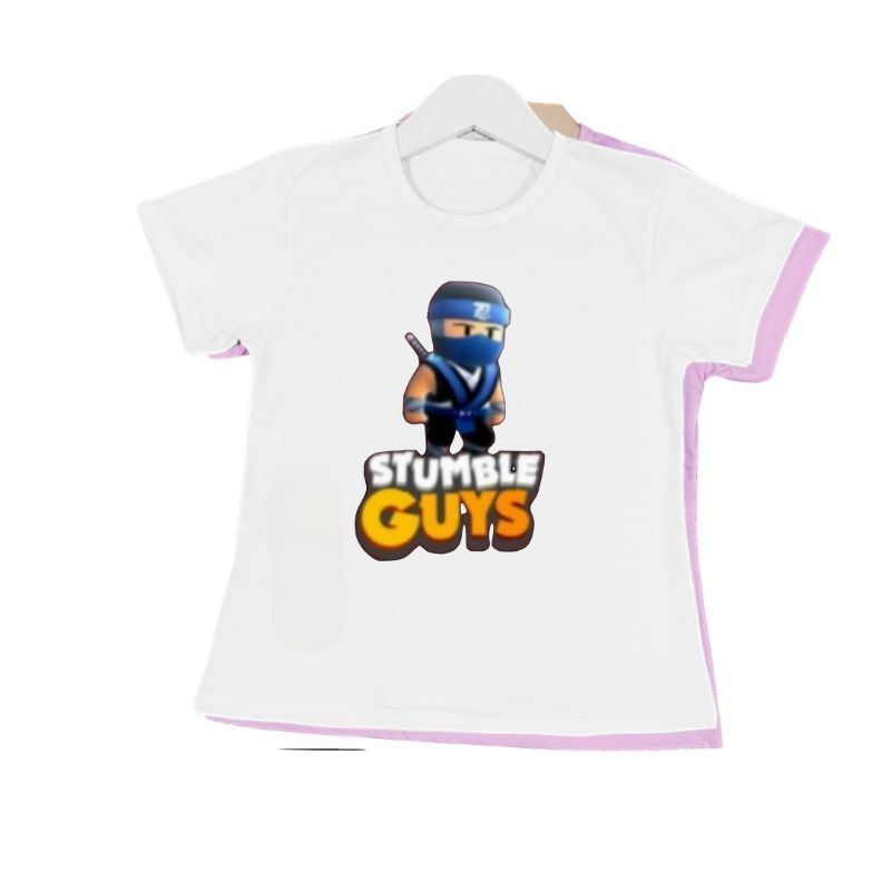 Baju Kaos Atasan Anak Cewek STUMBLE GUYS VIRAL(NINJA)USIA 1-12 TAHUN.UKURAN S.M.L.XL.2XL.3XL