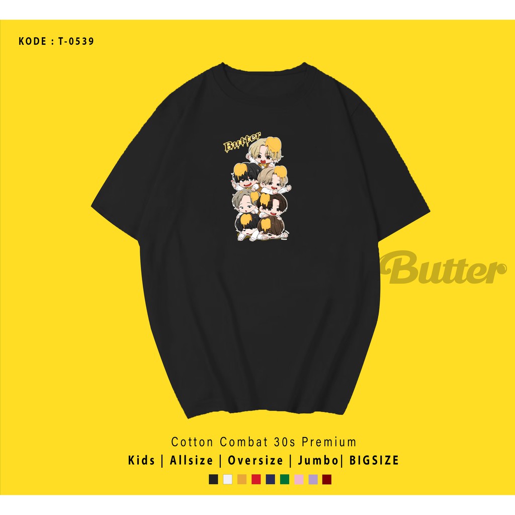 T0539 T-SHIRT / KAOS UNISEX / TUMBLR TEE / REAL PICTURE KPOP BTS BUTTER ANIME / IMPORT / ARMY