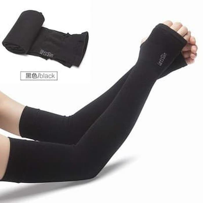 Manset Pria Wanita / Manset Lets Slim Sepeda / Arm Sleeve / Manset Gym Hitam