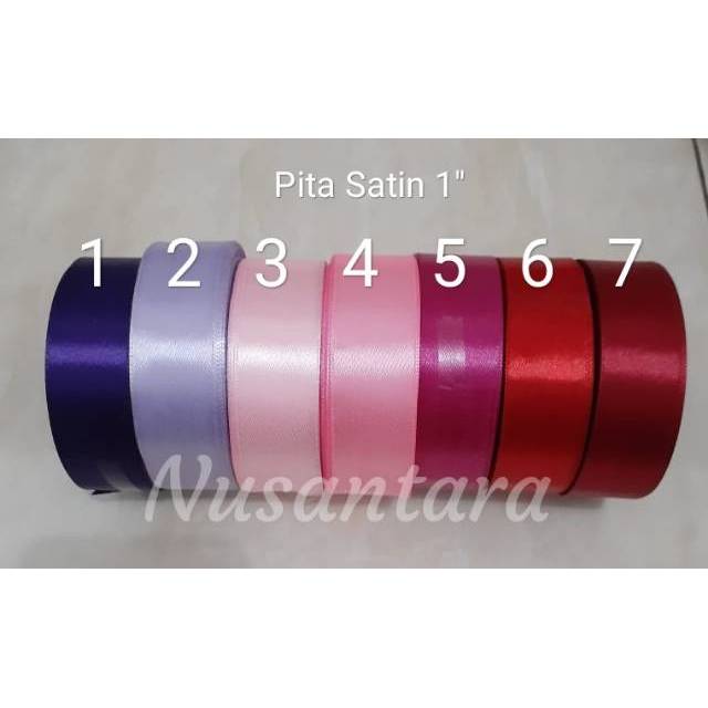 Pita satin 1&quot; / pita satin 2,5cm per roll Red series