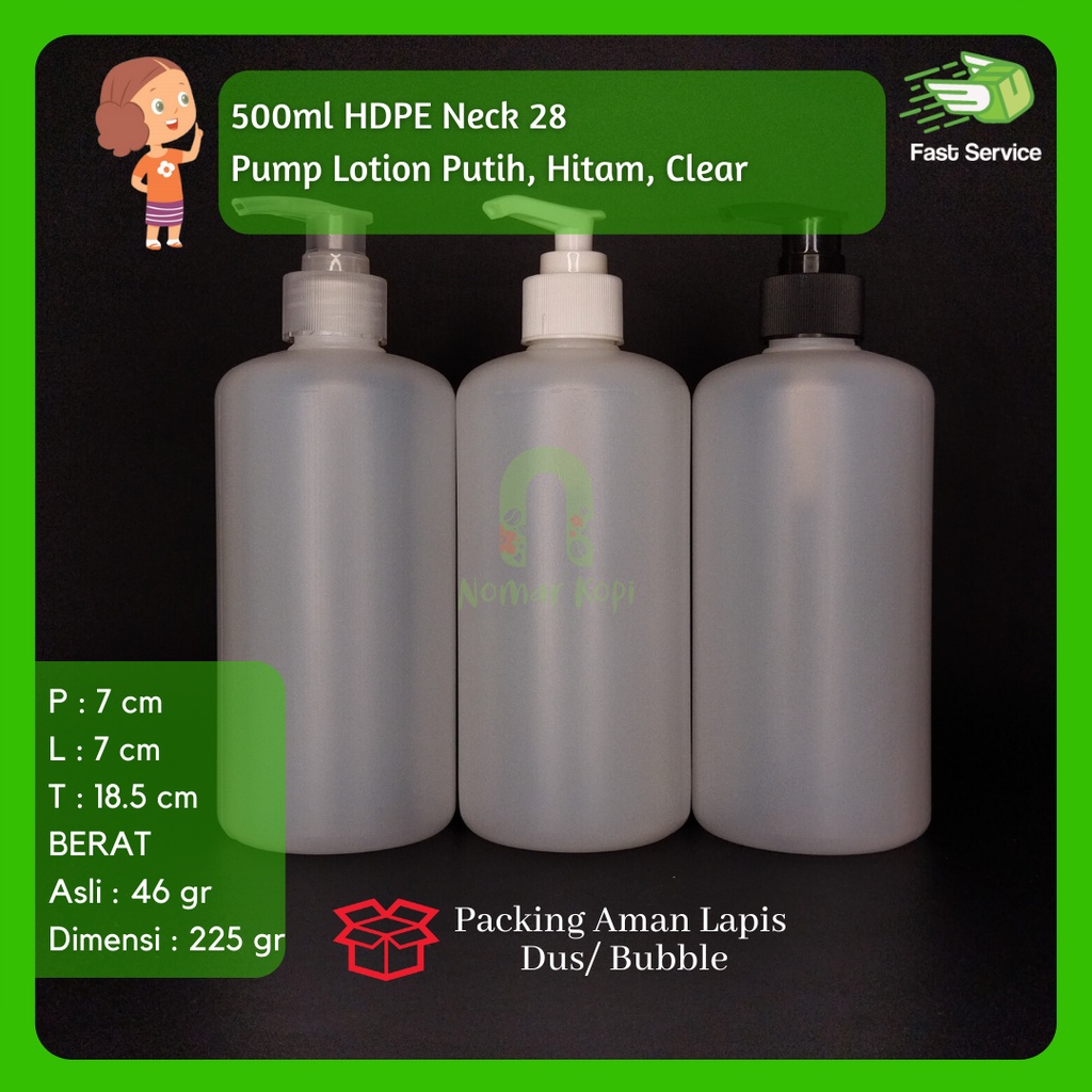 BOTOL PUMP 500ml PET BENING TEBAL LOTION SABUN SANITIZER SHAMPOO