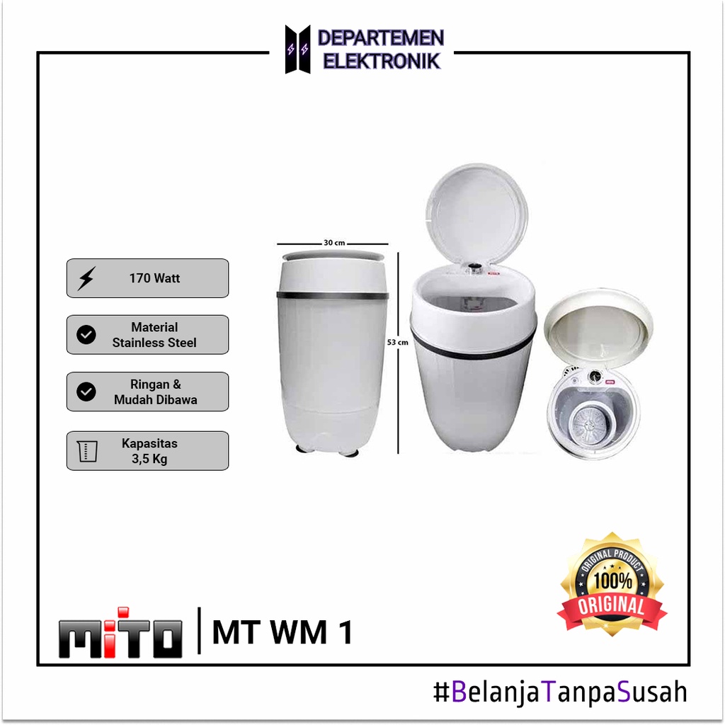 Mito WM1 - Mesin Cuci Mini Portable 3,5 KG MURAH BANGET / GARANSI RESMI