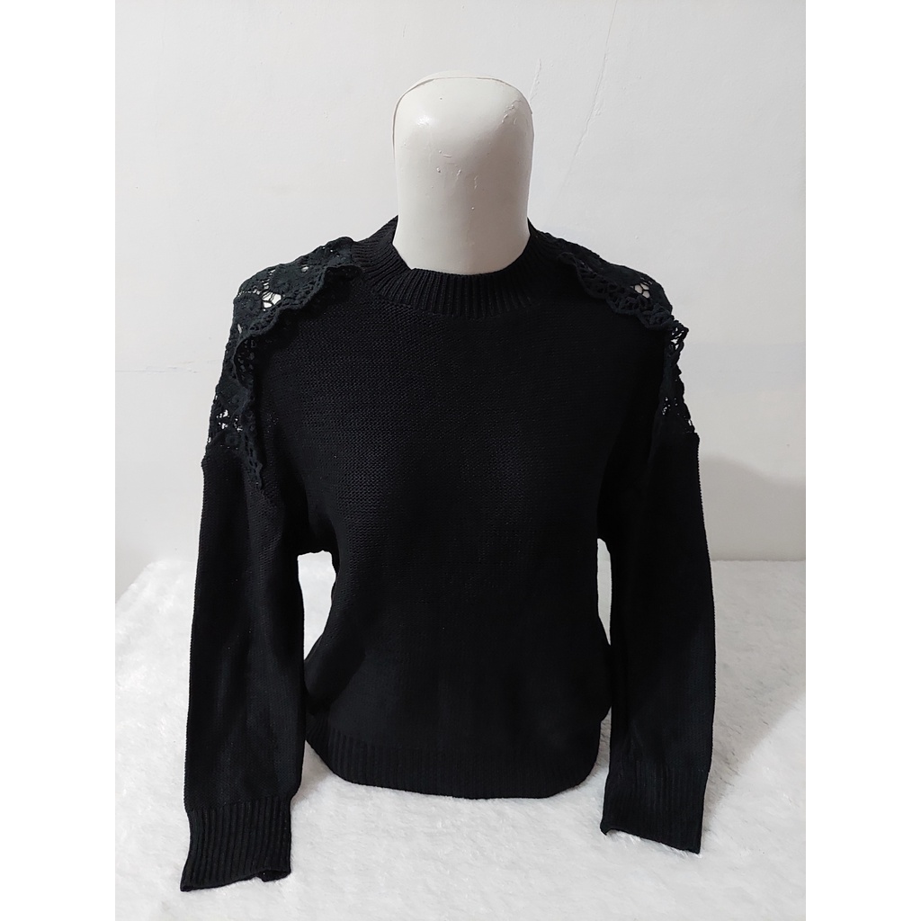 Kaos rajut tangan panjang wanita import design korea