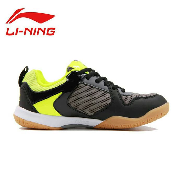murah  sepatu badminton li-ning lining attack dark grey yellow ori
