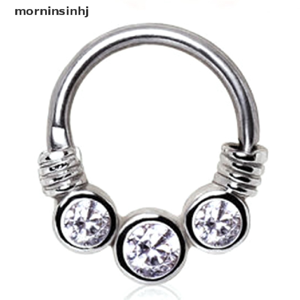 Mor Anting Tindik Hidung Bahan Stainless Steel Hias Kristal