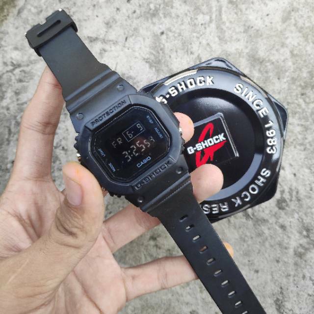 Jam Tangan Casio Water Resist Renang Mandi Hujan - Hitam + Box Kaleng Original Gshock