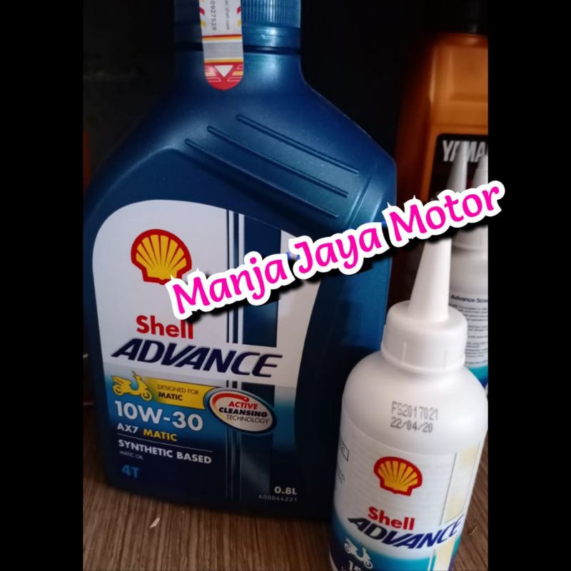 Paket Oli shell Advance Ax7 matic 800ml + gardan shell for Vario 110/125/150/Beat F1/PCX/Beat/Genio/Beat new