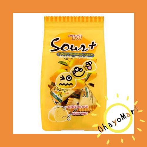 Permen Asam Lot 100 Sour + Gummy mangga/ permen kenyal 25pcs (100gr )