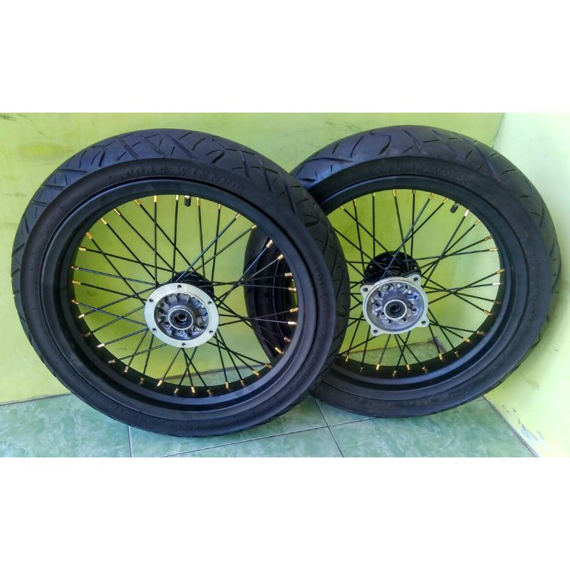 ban set  roda set atau velg set supermoto KLX 150 KLX G KLX L KLX BF D-Tracker 150